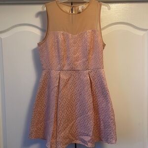 Pink dress with sheer top